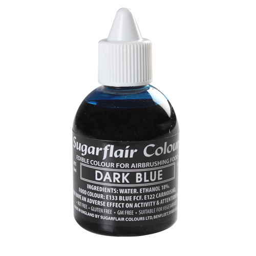  Foto: SUGARFLAIR - Colorante per aerografo blu scuro 60 ml.