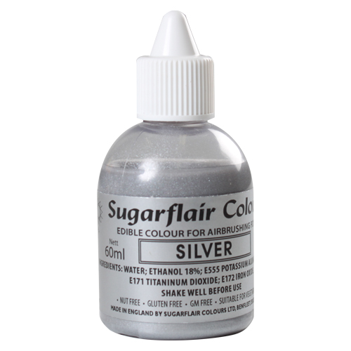  Foto: SUGARFLAIR - Colorante per aerografo argento 60 ml.