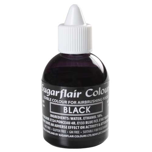  Foto: SUGARFLAIR - Colorante per aerografo nero 60 ml.