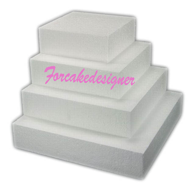  Foto: POLISTIROLO PER TORTE "SET DI 5 PEZZI" 10X10X2,5H CM