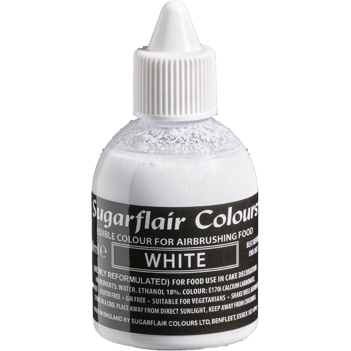  Foto: SUGARFLAIR - Colorante per aerografo bianco 60 ml.