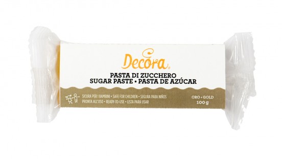  Foto: Decora - Pasta di zucchero oro 100 gr.