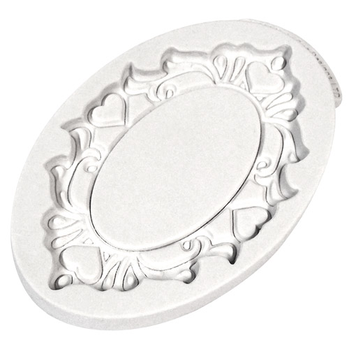  Foto: Katy Sue - Stampo silicone placca decorativa - ovale Cuori