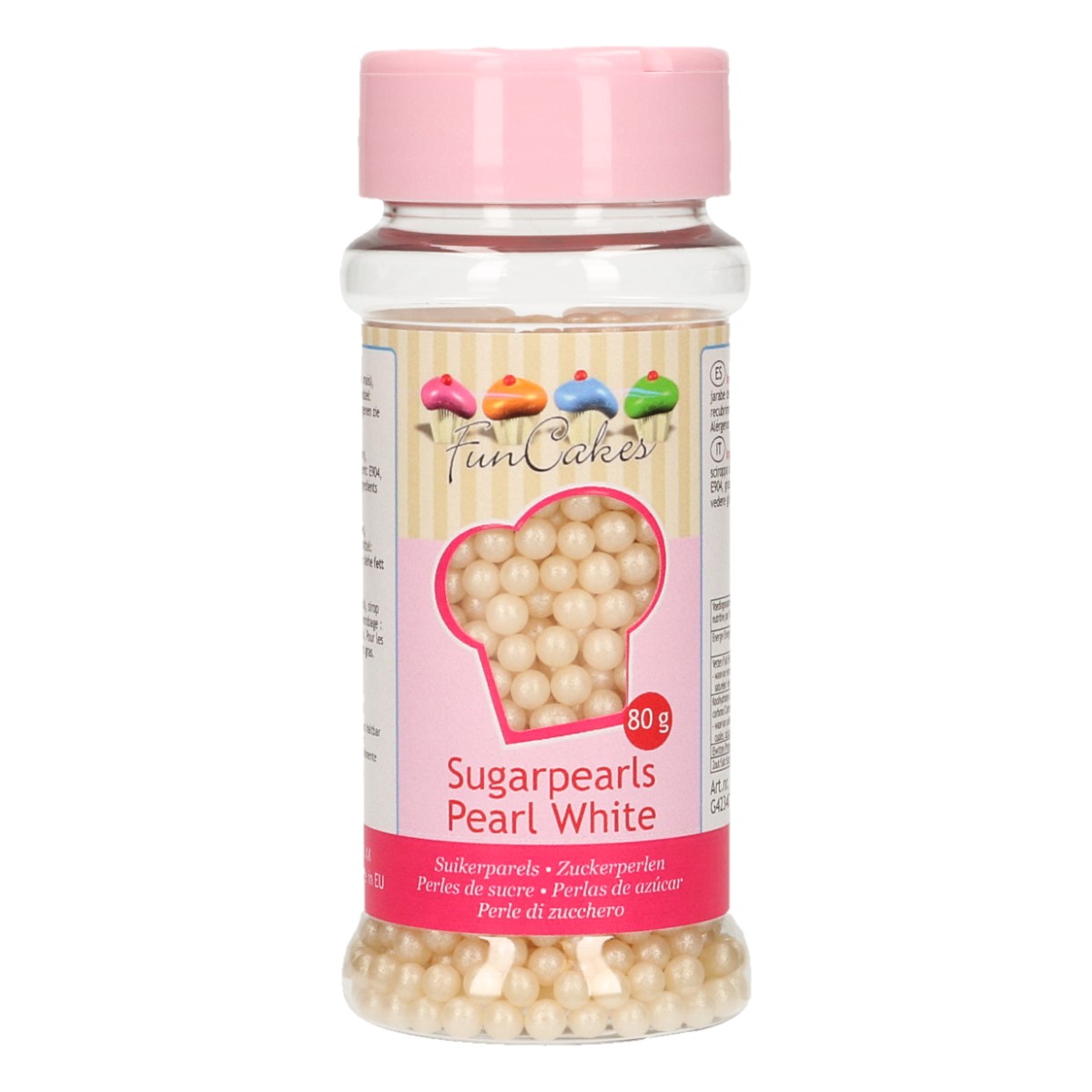  Foto: Funcakes - Perle di zucchero bianco perlato Funcakes 80 gr.