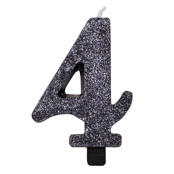  Foto: Candelina glitter nera cm. 9.5 cm - 4