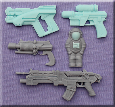  Foto: Alphabet moulds Space Guns am0274