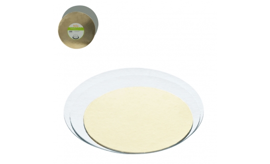  Foto: Decora - Sottotorta accoppiato oro/argento Ã¸ 20 cm h 1 mm