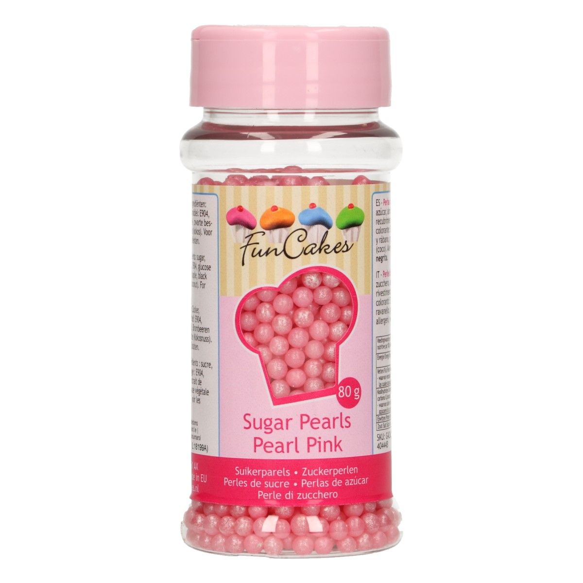  Foto: FUNCAKES PERLE DI ZUCCHERO 4MM. -ROSA MADREPERLA- 80G