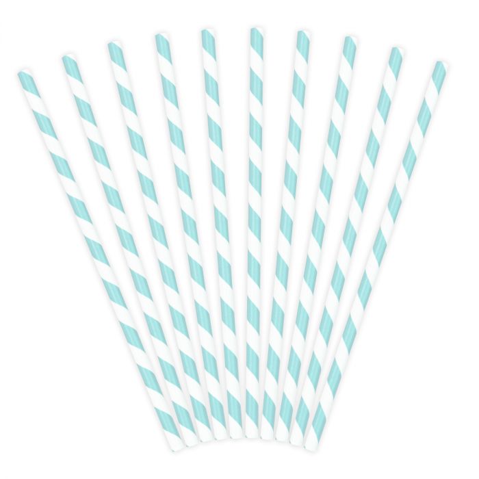  Foto: PARTYDECO cannucce di carta light blue PK/10