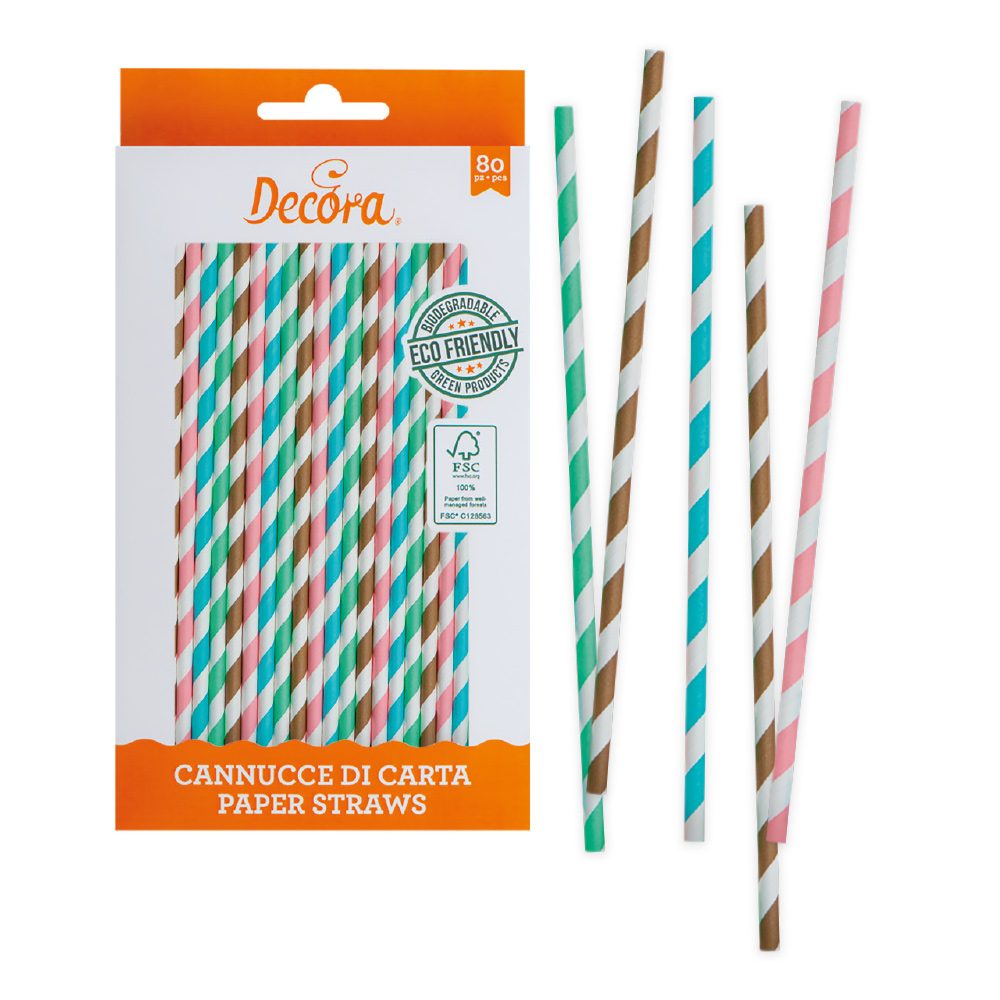  Foto: Decora - Cannucce stripes 80 pz