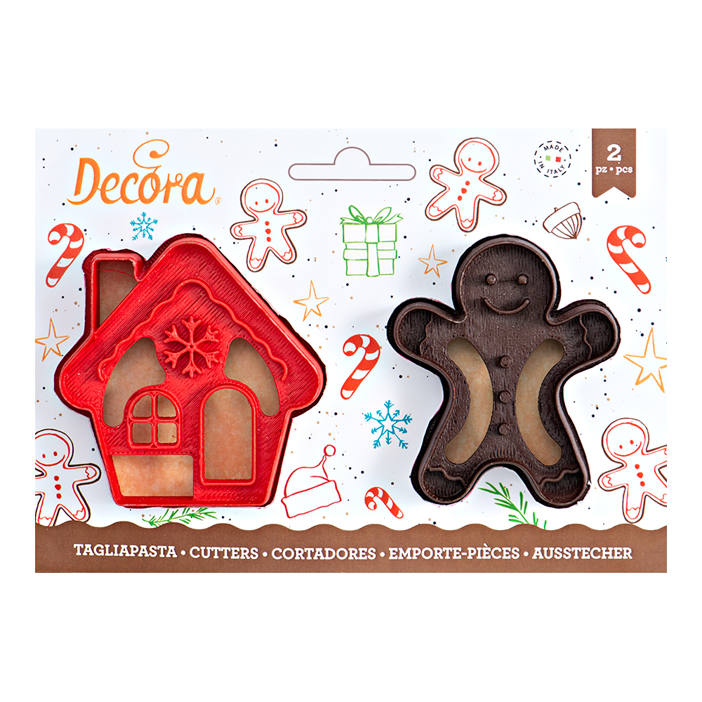  Foto: Decora SET 2 TAGLIAPASTA GINGERBREAD MAN & HOUSE