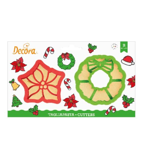  Foto: Decora Set tagliapasta ghirlanda e stella di Natale in plastica pz.2