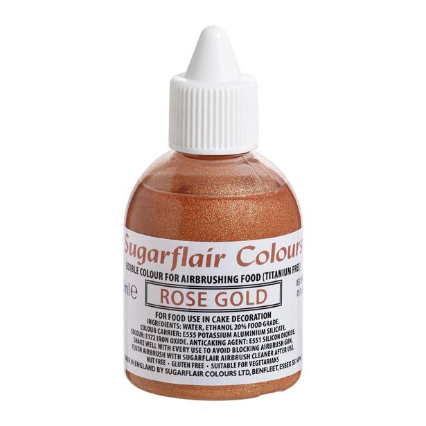  Foto: SUGARFLAIR AIRBRUSH COLORAZIONE ORO ROSA 60ML  SENZA  E171