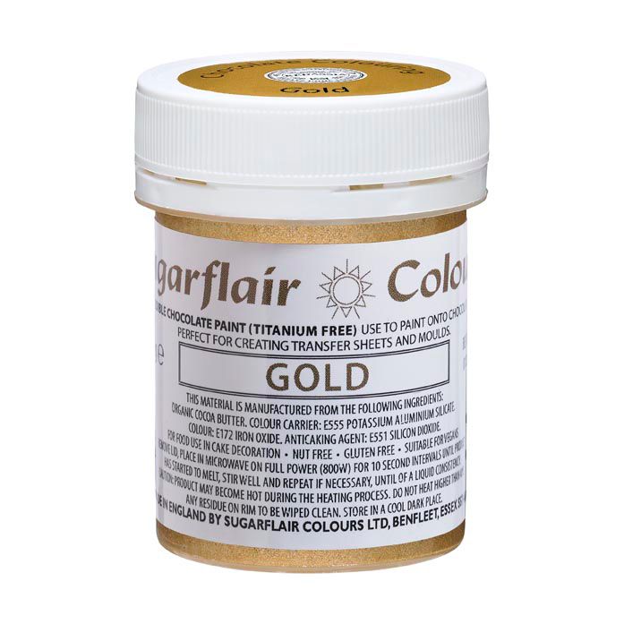  Foto: SUGARFLAIR CHOCOLATE PAINT GOLD - E171 FREE 35G