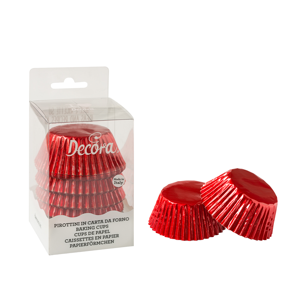  Foto: Decora Pirottini muffin rosso metalizzato 50 x 32 h mm pz.60