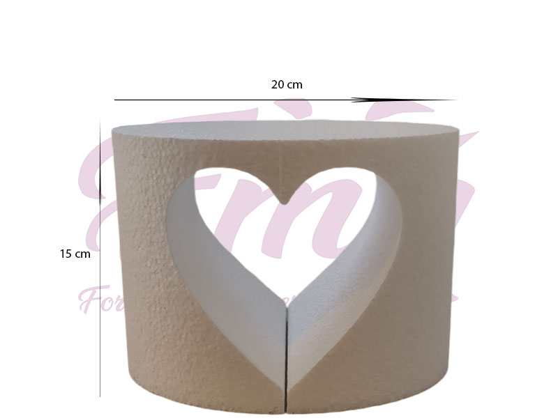 Base Per Torta A Cuore In Polistirolo - Altezza 5 Cm, Base 25x25 Cm, Taglio A Filo Caldo, Per Cake Design